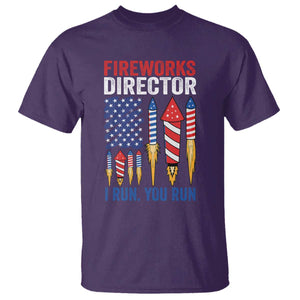 Funny Fireworks Director I Run You Run T Shirt 4th Of July American Flag TS11 Purple Print Your Wear