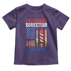 Funny Fireworks Director I Run You Run Toddler T Shirt 4th Of July American Flag TS11 Purple Print Your Wear