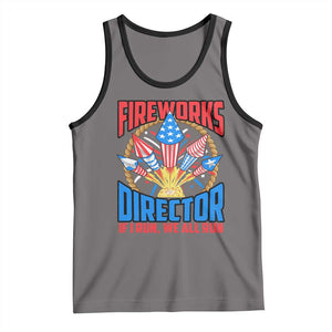 Funny Fireworks Director Tank Top If I Run We All Run 4th Of July Rocket American Flag TS11 Deep Heather Black Print Your Wear