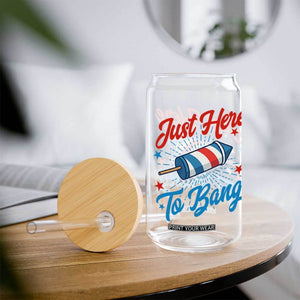 Funny Fireworks Just Here To Bang Glass Can American Flag Firecracker Rocket TS11 Print Your Wear