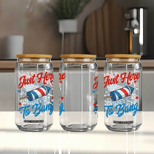 Funny Fireworks Just Here To Bang Glass Can American Flag Firecracker Rocket TS11 Print Your Wear