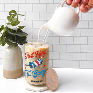 Funny Fireworks Just Here To Bang Glass Can American Flag Firecracker Rocket TS11 Print Your Wear