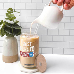 Funny Fireworks Just Here To Bang Glass Can American Flag Firecracker TS11 Print Your Wear