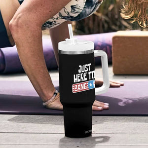 Funny Fireworks Just Here To Bang Tumbler With Handle American Flag Firecracker TS11 Print Your Wear