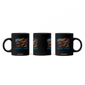 Funny Fisherman Keepin It Reel Coffee Mug Fishing Lure American Flag Bass Fishing TS11 Print Your Wear