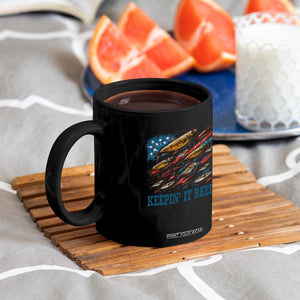 Funny Fisherman Keepin It Reel Coffee Mug Fishing Lure American Flag Bass Fishing TS11 Print Your Wear