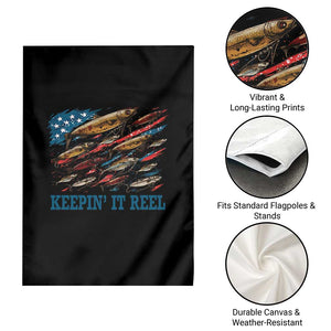 Funny Fisherman Keepin It Reel Garden Flag Fishing Lure American Flag Bass Fishing TS11 Print Your Wear