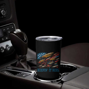Funny Fisherman Keepin It Reel Tumbler Cup Fishing Lure American Flag Bass Fishing TS11 Print Your Wear