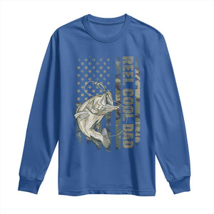 Funny Fishing Vintage Reel Cool Dad Long Sleeve Shirt Camo American Flag USA Bass Fish Fisherman TS10 Royal Blue Print Your Wear