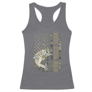 Funny Fishing Vintage Reel Cool Dad Racerback Tank Top Camo American Flag USA Bass Fish Fisherman TS10 Charcoal Print Your Wear