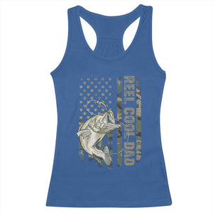Funny Fishing Vintage Reel Cool Dad Racerback Tank Top Camo American Flag USA Bass Fish Fisherman TS10 Royal Blue Print Your Wear