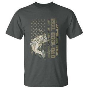 Funny Fishing Vintage Reel Cool Dad T Shirt Camo American Flag USA Bass Fish Fisherman TS10 Dark Heather Print Your Wear