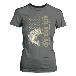 Funny Fishing Vintage Reel Cool Dad T Shirt For Women Camo American Flag USA Bass Fish Fisherman TS10 Dark Heather Print Your Wear
