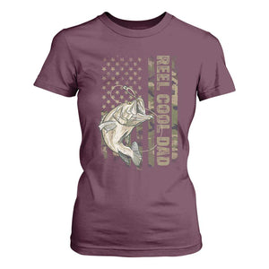 Funny Fishing Vintage Reel Cool Dad T Shirt For Women Camo American Flag USA Bass Fish Fisherman TS10 Maroon Print Your Wear