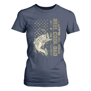 Funny Fishing Vintage Reel Cool Dad T Shirt For Women Camo American Flag USA Bass Fish Fisherman TS10 Navy Print Your Wear