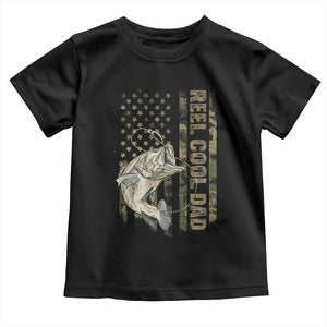 Funny Fishing Vintage Reel Cool Dad Toddler T Shirt Camo American Flag USA Bass Fish Fisherman TS10 Black Print Your Wear