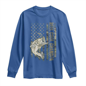 Funny Fishing Vintage Reel Cool Grandpa Long Sleeve Shirt Camo American Flag USA Bass Fish Fisherman TS10 Royal Blue Print Your Wear