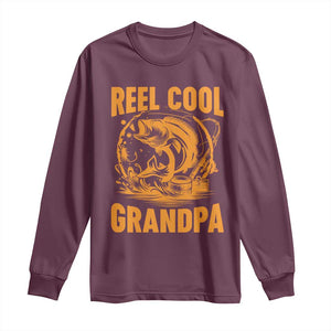 Funny Fishing Vintage Reel Cool Grandpa Long Sleeve Shirt TS10 Maroon Print Your Wear