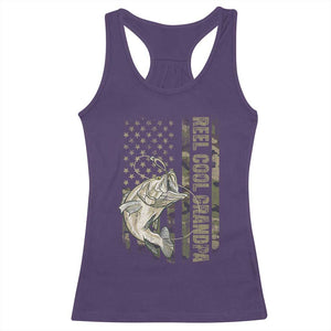Funny Fishing Vintage Reel Cool Grandpa Racerback Tank Top Camo American Flag USA Bass Fish Fisherman TS10 Purple Print Your Wear