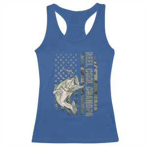 Funny Fishing Vintage Reel Cool Grandpa Racerback Tank Top Camo American Flag USA Bass Fish Fisherman TS10 Royal Blue Print Your Wear