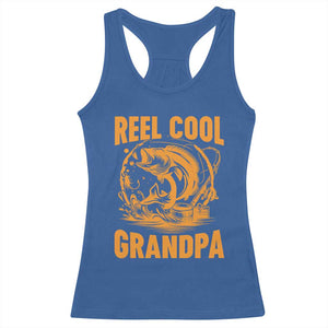Funny Fishing Vintage Reel Cool Grandpa Racerback Tank Top TS10 Royal Blue Print Your Wear