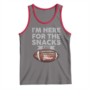 Funny Football Tank Top I'm Just Here For The Snacks And Beer TS10 Deep Heather Red Print Your Wear