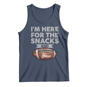 Funny Football Tank Top I'm Just Here For The Snacks And Beer TS10 Navy Print Your Wear