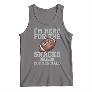 Funny Football Tank Top I'm Just Here For The Snacks And Commercials Halftime Show TS10 Deep Heather Print Your Wear