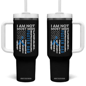 Funny Foster Parent Foster Dad Tumbler With Handle I Am Not Most Men American Flag TS11 One Size: 40 oz Black Print Your Wear