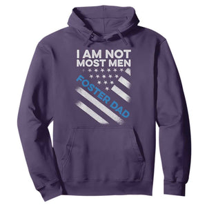 Funny Foster Parent I Am Not Most Men Foster Dad Hoodie American Flag TS11 Purple Print Your Wear