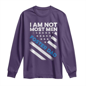 Funny Foster Parent I Am Not Most Men Foster Dad Long Sleeve Shirt American Flag TS11 Purple Print Your Wear