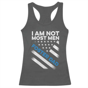 Funny Foster Parent I Am Not Most Men Foster Dad Racerback Tank Top American Flag TS11 Dark Heather Print Your Wear