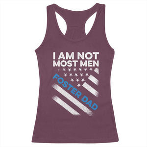 Funny Foster Parent I Am Not Most Men Foster Dad Racerback Tank Top American Flag TS11 Maroon Print Your Wear