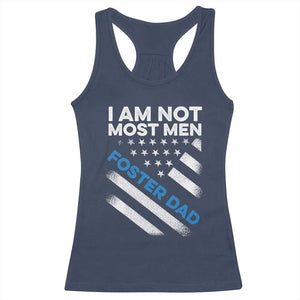 Funny Foster Parent I Am Not Most Men Foster Dad Racerback Tank Top American Flag TS11 Navy Print Your Wear