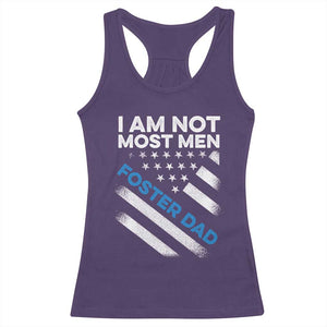 Funny Foster Parent I Am Not Most Men Foster Dad Racerback Tank Top American Flag TS11 Purple Print Your Wear