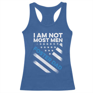 Funny Foster Parent I Am Not Most Men Foster Dad Racerback Tank Top American Flag TS11 Royal Blue Print Your Wear
