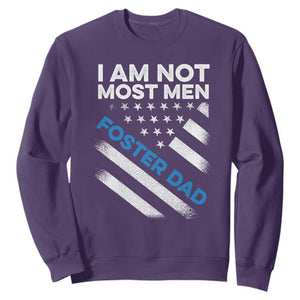 Funny Foster Parent I Am Not Most Men Foster Dad Sweatshirt American Flag TS11 Purple Print Your Wear