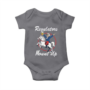 Funny Founding Father Patriotic Drinking Baby Onesie Regulators Mount Up 4th of July TS02 Charcoal Print Your Wear
