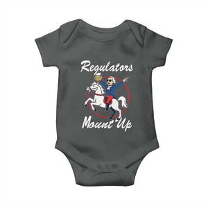 Funny Founding Father Patriotic Drinking Baby Onesie Regulators Mount Up 4th of July TS02 Dark Heather Print Your Wear