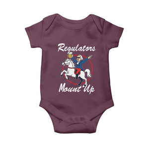 Funny Founding Father Patriotic Drinking Baby Onesie Regulators Mount Up 4th of July TS02 Maroon Print Your Wear