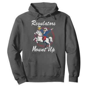 Funny Founding Father Patriotic Drinking Hoodie Regulators Mount Up 4th of July TS02 Dark Heather Print Your Wear