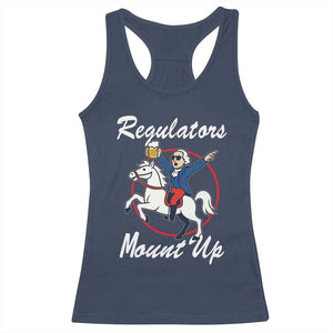 Funny Founding Father Patriotic Drinking Racerback Tank Top Regulators Mount Up 4th of July TS02 Navy Print Your Wear