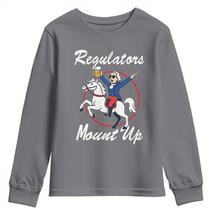 Funny Founding Father Patriotic Drinking Youth Sweatshirt Regulators Mount Up 4th of July TS02 Charcoal Print Your Wear