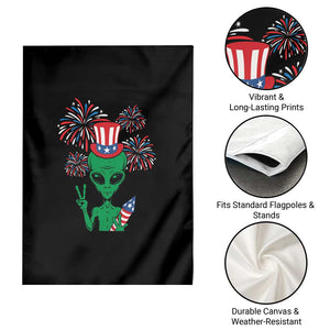 Funny Fourth Of July Alien Garden Flag American USA Flag Fireworks TS11 Print Your Wear