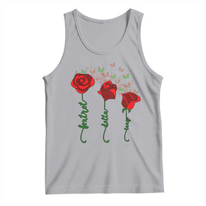 Funny Foxtrot Delta Tango Tank Top Vintage Rose Flowers Butterfly TS11 Athletic Heather Print Your Wear