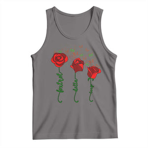 Funny Foxtrot Delta Tango Tank Top Vintage Rose Flowers Butterfly TS11 Deep Heather Print Your Wear