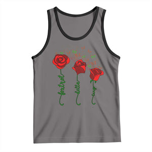 Funny Foxtrot Delta Tango Tank Top Vintage Rose Flowers Butterfly TS11 Deep Heather Black Print Your Wear