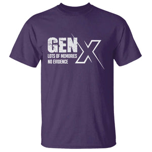 Funny Gen X Lots Of Memories No Evidence T Shirt TS11 Purple Print Your Wear