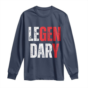 Funny Gen Y Legendary Long Sleeve Shirt Vintage Generation Y TS11 Navy Print Your Wear