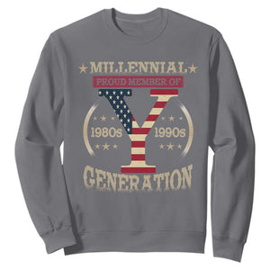 Funny Gen Y Sweatshirt Millennial proud Member Of Y Generation TS11 Charcoal Print Your Wear